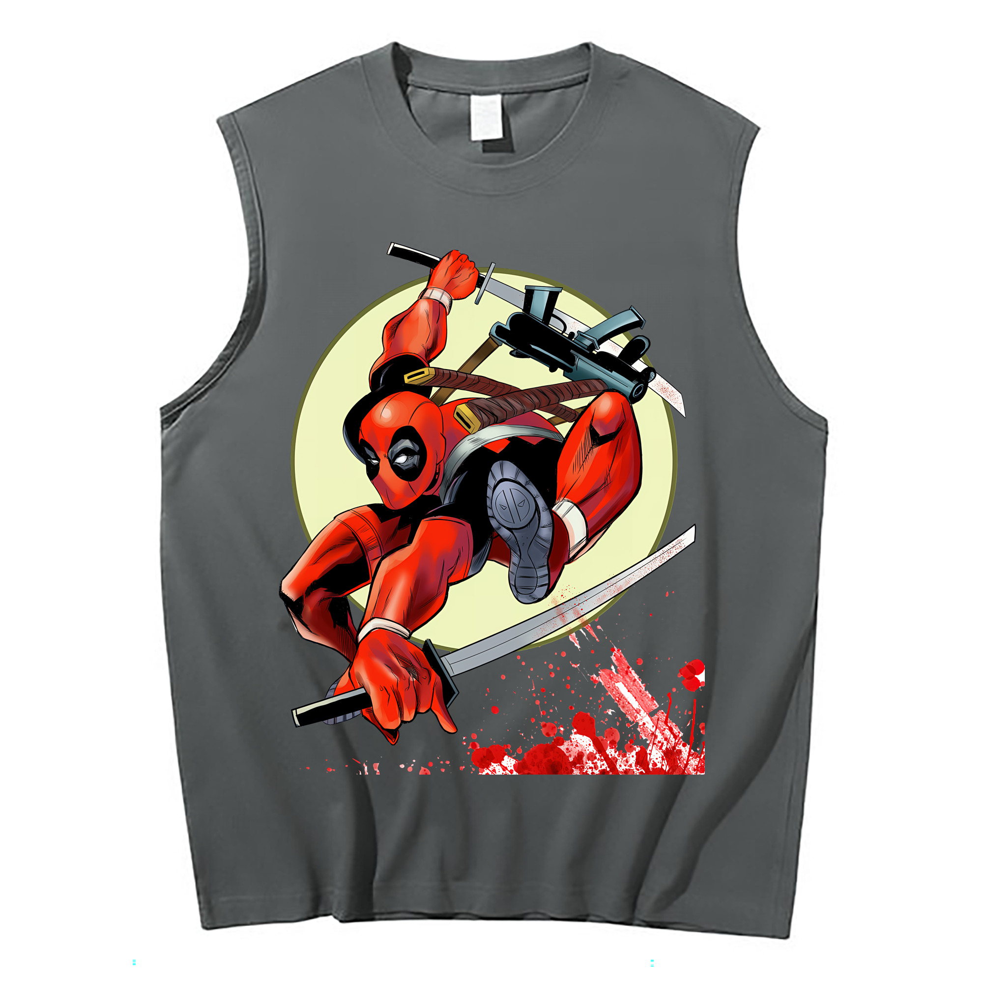 （画像用） Deadpool デッドプール コットン100％タンクトップ（フロントプリント）